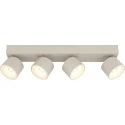 GLOBO LIGHTING LED Deckenspot RAE, LED fest integriert, Warmweiß, LED Strahler Sand, Aluminium/Opal, dreh-/schwenkbar, LED 6W braun 9 cm x 45,5 cm x 12 cm