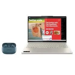 Lenovo Yoga 7 2-in-1 16 R7-32GB-1TB + Earbuds AMD Ryzen AI 7 350 Prozessor 2,00 GHz bis zu 5,00 GHz, Windows 11 Home 64, 1 TB SSD M.2 2242 PCIe 4.0 TLC, 16 Inch, Seashell