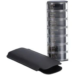 Anabox Medidispenser 7Tage Lederetui schwarz