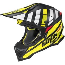 Nolan N53 Cliffjumper Motocross Helm, schwarz-weiss-gelb, Größe XS