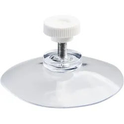 Saugnäpfe, ø = 50 mm, transparent, mit M4-Gewinde 10 mm lang, inkl. weißer Rändelmutter, Weich-PVC