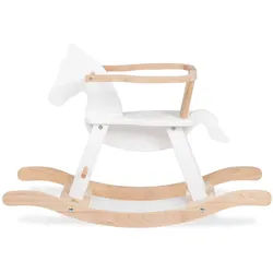 Pinolino Schaukelpferd , Naturfarben, Weiß Hochglanz , Holz , Buche , 31x58x86 cm , Europäischer Sicherheitsstandard , Sicherheitsring , Spielzeug, Holzspielzeug