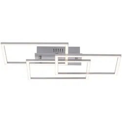 JUST LIGHT LED-Deckenleuchte 14790-55 stahlfarbig, 27 W, 3375 lm, 3000 K, Dimmbar