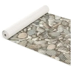 ANRO Schaum-Badematte Antirutschmatte Weichschaummatte Badezimmer Entspannung, Höhe 5 mm, strapazierfähig, Drainage Effekt, Rillen, wasserdurchlässig, rutschhemmend, pflegeleicht, Weich, Rutschfest, Rutschhemmend, Schnelltrockend, mit Drainagelöchern, Modern, Praktisch, PVC, Eckig, Geprägt grau Eckig | 65 cm x 1500 cm x 5 mm