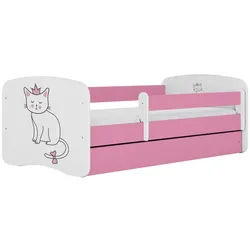 Raumhirsch Furniture Kinderbett Katze mit Schublade und Matratze 140/70 , Rosa , Holzwerkstoff , Rechteckig , 70x140 cm , FSC 100% , Babymöbel & Kindermöbel, Kinderzimmer & Jugendzimmer, Kinderbetten