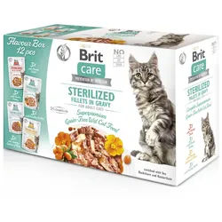 BRIT CARE Cat Sterilized Fillets in Gravy mix 12x85g