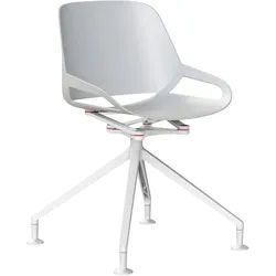 Aeris Besucherstuhl , Weiß , Metall, Kunststoff , Sternfuß , 50x72x52 cm , Fsc, Made in Germany , Typenauswahl, Wippfunktion, Sitzfläche 360° drehbar , Büromöbel, Bürostühle, Besucherstühle