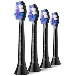 Philips Aufsteckbürsten HX6054/88, Sensitiv-Profibürsten für schonende Reinigung schwarz