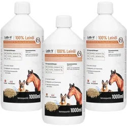 LAB-V Leinöl für Pferde, Hunde und Katzen 3x1000ml