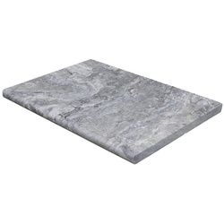 WOHNRAUSCH Beckenrandsteine »Mudra Grey«, LxBxH: 61 x 40,6 x 3 cm, Travertin, grau/beige, Rundstab - grau | beige