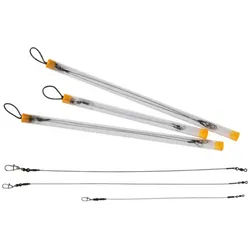 Savage Gear Vorfachschnur Titanium 1x7 Trace 2 Stück 20-30cm 7kg 13kg 23kg Titan Hecht Vorfach, 0.20 m Länge, 0,30 mm Fadendurchmesser, Allrounder, für Gummiköder als auch Wobbler verwenden können 0.20 m