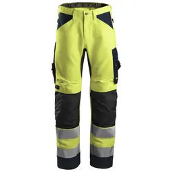 Snickers AllroundWork, High-Vis-Arbeitshose+, Warnschutzklasse 2 154 signalgelb-navy