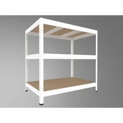 Haushaltsregal mit Holzböden Biedrax 50 x 90 x 90 cm weiss - 3 Fachböden MDF, 300 kg