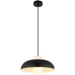 Globo Hängeleuchte , Schwarz, Weiß , Metall, Glas, Textil , rund , 120 cm , Ce , beliebig kürzbar , Lampen & Leuchten, Leuchtenserien