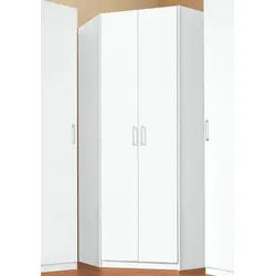 priess Eckkleiderschrank Bilbao mit 3 verschiedenen Fronten weiß 193 cm x 36 cm
