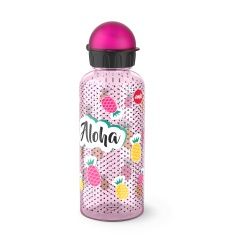 EMSA Teens Tritan Trinkflasche, 0,6 Liter, Hygienische Wasserflasche aus robustem Kunststoff, 1 Trinkflasche, Motiv: Aloha