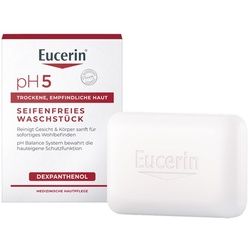 Eucerin pH5 Seifenfreies Waschstück – reinigt empfindliche und trockene Haut besonders sanft & bewahrt die Schutzfunktion der Seife 100 g Unisex 100 g Seife