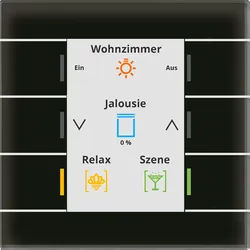 MDT BE-GT20S.02S KNX Glastaster II Smart mit Farbdisplay, Schwarz