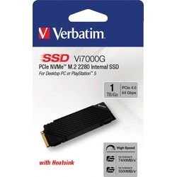 Verbatim SSD 1TB, PCIe 4.0, M.2 2280, NVMe, Vi7000G (R) 7400MB/s, (W) 5500MB/s, Retail