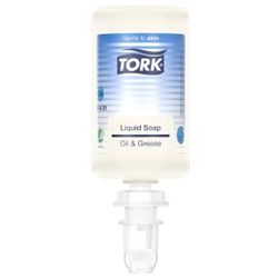 Tork Flüssigseife, fettlösend, S4, Hautfreundliche Handseife ohne Zusatz von Farb- oder Duftstoffen, 1 Karton = 6 Flakons à 1 Liter