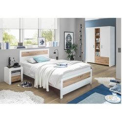 Xora Jugendzimmer , Weiß, Eiche Artisan , Holzwerkstoff , 4 Fächer , 120x200 cm , für Rollrost geeignet,Soft-Close-System , Baby & Kindermöbel, Kinder- & Jugendzimmer, Komplette Jugendzimmer