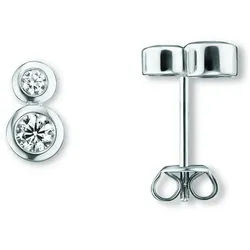 ONE ELEMENT Paar Ohrhänger Zirkonia Ohrringe Ohrstecker aus 925 Silber, Ihr persönliches Symbol – liebevoll gearbeitet für jeden Tag silberfarben