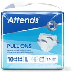 Attends Inkontinenzhosen Pull-Ons 10, weich, Saugfähige Pants bei starker bis sehr starker Inkontinenz, 1 Packung = 14 Stück, large
