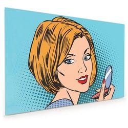 Primedeco Küchenrückwand Spritzschutz Glas Gesicht Frau im Comic Stiel 60 cm x 40 cm