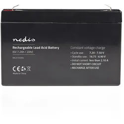 Nedis Wiederaufladbare Blei-Säure-Batterie - Bleisäure - Wiederaufladbar - 6 V - 7200 mAh