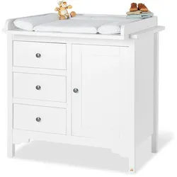 Pinolino Wickelkommode , Weiß , Holz , Eiche , 103x78x103 cm , Babymöbel & Kindermöbel, Babyzimmer, Wickelkommoden & Zubehör, Wickelkommoden