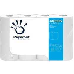 Papernet Küchenrolle, 2-lagig, weiß, Praktisches Küchenpapier aus Zellstoff, 1 Karton = 8 Packungen à 4 Rollen = 32 Rollen