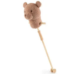 Steckenpferd , Braun , Holz, Textil , Pinie , 24x21x90 cm , schadstofffrei , Spielzeug, Sonstiges Spielzeug
