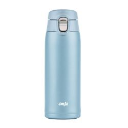 EMSA Light Mug Trinkflasche, 0,4 Liter, Federleichte Wasserflasche für ein langanhaltendes Trinkvergnügen, 1 Trinkflasche, Farbe: Eisblau