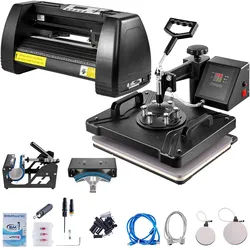 5in1 Hitzepresse 14" Vinyl Schneideplotter Desktop Schrittmotor 3 Klingen