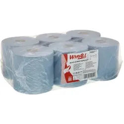 WypAll® L10 Papierputztücher, 1-lagig, Blaue Wischtücher für Service und Einzelhandel, 1 Karton = 6 Rollen à 400 Tücher = 2400 Tücher