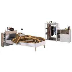 Parisot Jugendzimmer-Set Aalborg 5, (5-teilig), (5-teilig) in Weiße / Eiche Dekor braun