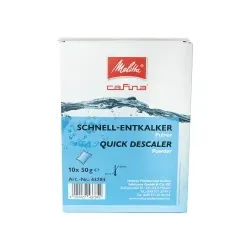 Melitta® Cafina® Schnell-Entkalker, Pulver, Entfernt mühelos und effektiv Kalkablagerungen verschiedener Küchengeräte, 1 Karton = 10 Portionsbeutel à 50 g