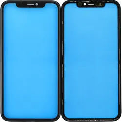 Display-Frontglas für iPhone 11, schwarz mit Rahmen und Polarisator