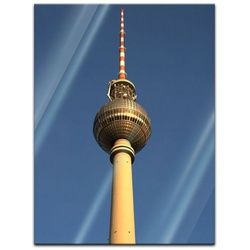 Bilderdepot24 Glasbild, Berliner Fernsehturm bunt 60 cm x 80 cm