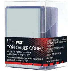 Ultra Pro - Toploader Combo - 3" x 4" Regular Toploader & Card Sleeves (25 pieces) (63,5mm - 88,9mm)