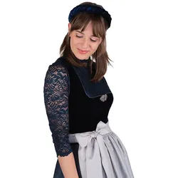 MarJo Dirndl Samt Dirndl 2tlg. - HEIDI - deep ocean/silber silberfarben 44