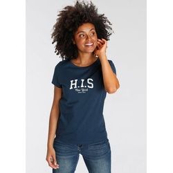 H.I.S T-Shirt mit Logo-Print vorne blau 44/46