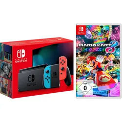 Nintendo Switch Switch Neon-Rot/Neon-Blau inkl. Mario Kart 8 Deluxe blau|bunt|rot