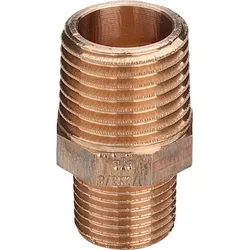 Rotguss-Doppelnippel 3245 3/4x1/2" DVGW, reduziert, mit Mehrkant
