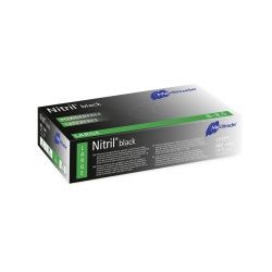 Meditrade Nitril® black Untersuchungs- und Schutzhandschuhe, Latexfreie Einmalhandschuhe aus Nitrilbutadienkautschuk, 1 Karton = 10 x 100 Stück = 1000 Stück, Größe L