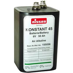 Nissen Konstant 45, 6V, 45-50Ah Air-Alkaline, Zink-Luft Kältefest bis -25° C