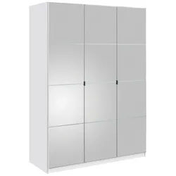priess Kleiderschrank Malaga mit Spiegelfront weiß 139 cm x 193 cm x 54 cm