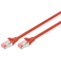 DIGITUS Patch-Kabel RJ-45 (M) zu RJ-45 (M) 0.25m Kupfer S/FTP Cat 6 rot (DK-1644-0025/R)