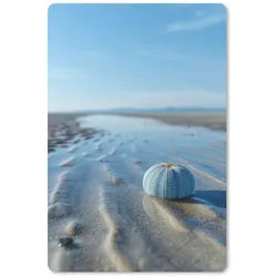 MuchoWow Mauspad Strand - Schild - Wasser - Blau (1-St), Maus Pad Klein, Gaming Zubehör, Büro Deko, 18x27 cm 18 cm x 27 cm