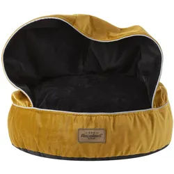 RECOBED Quaste mit Decke Velour Honig/schwarz M Ø70cm